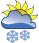 явления погоды: облачно, небольшой снег, местами дымка